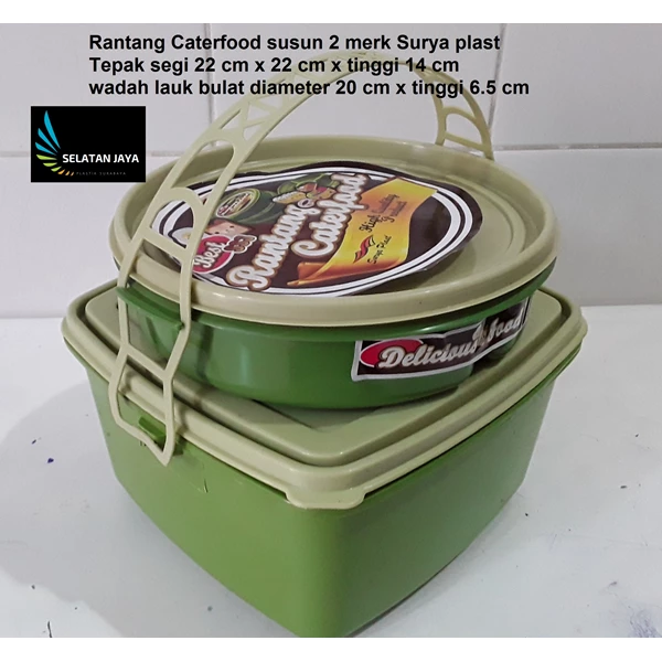 Rantang plastik caterfood susun 2 merk Surya plast