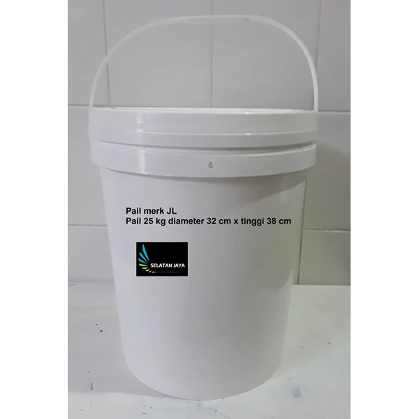 Round white plastic pail brand JL
