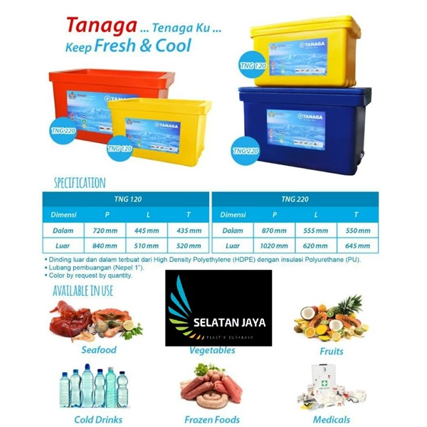 Cooler box TNG 220 thick plastic strong big tanaga brand