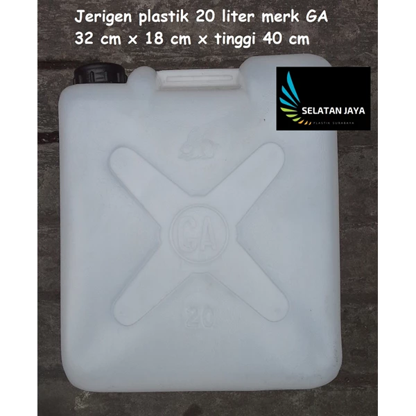 Plastic jerry cans for the 20 liter water content of the GA brand