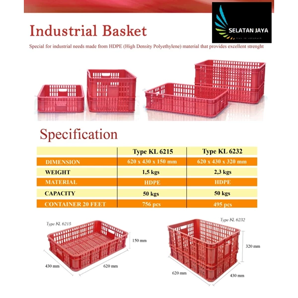 industrial plastic basket crates hole brands jl