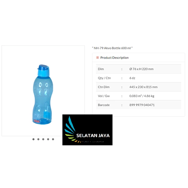 Botol plastik  Akvo sport 600 ml 800 ml dan 1 liter merk Lion Star