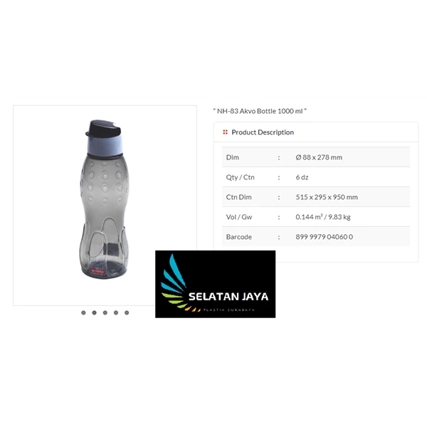 Botol Minum Plastik Akvo sport 600 ml 800 ml dan 1 liter merk Lion Star