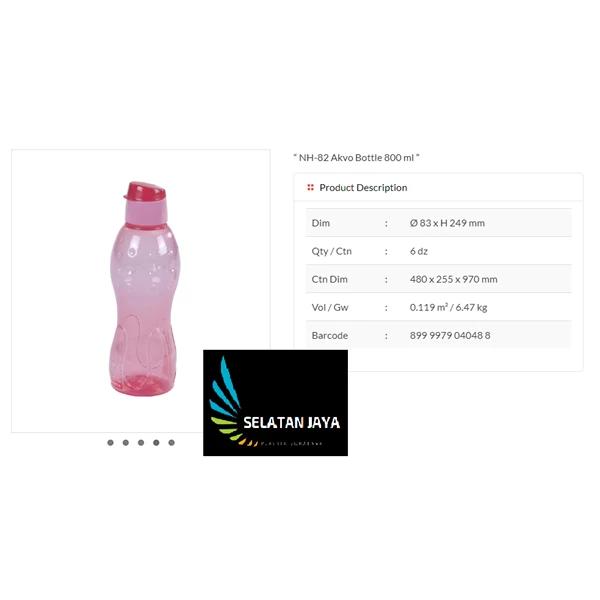 Plastic Drinking Bottle Akvo sport 600 ml 800 ml and 1 liter Lion Star brand