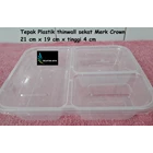Kotak Makan Plastik Thinwall sekat merk Crown 3