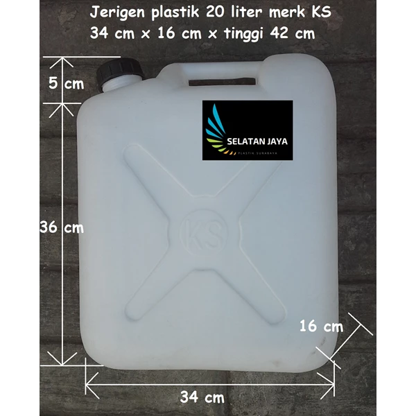 grosir Jerigen Plastik putih susu 20 liter KS surabaya