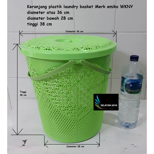 Keranjang plastik Laundry basket merk Emiko WKNY