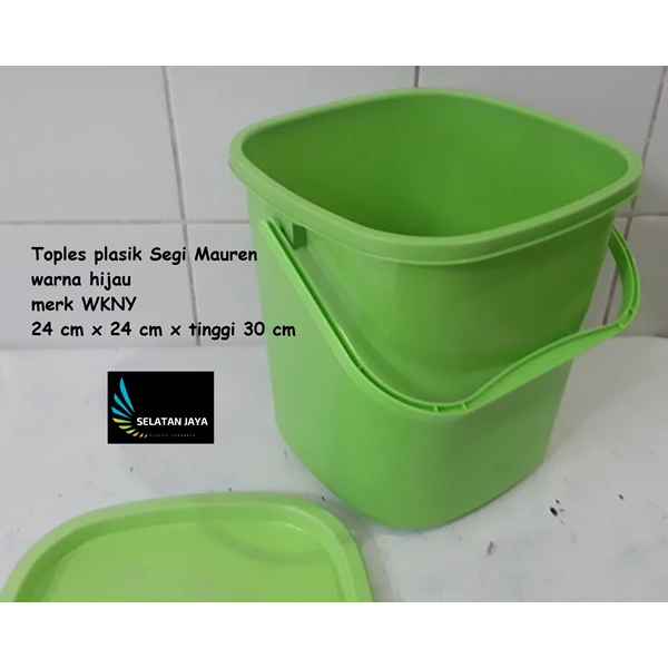 WKNY green plastic bucket facet Mauren
