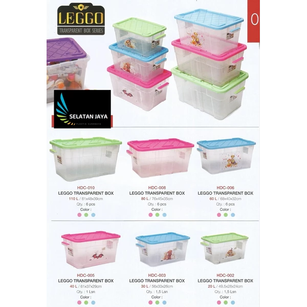 Box container plastik leggo transparan merk Taiwan