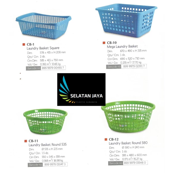 Keranjang plastik laundry basket merk LION STAR