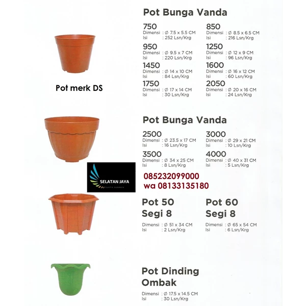 Diansari Vanda plastic flower pot