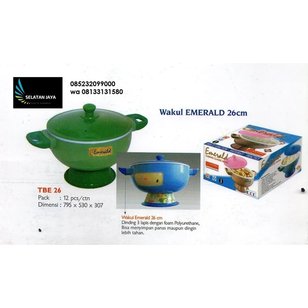 Wakul plastik emerald 26 cm merk Kaisha  Peralatan Makan Lainnya