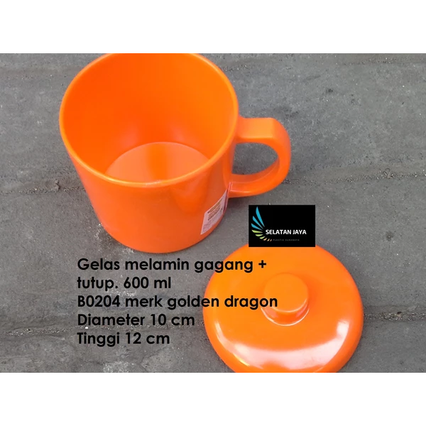 Melamine glass mug handle 600 ml B0204 golden dragon