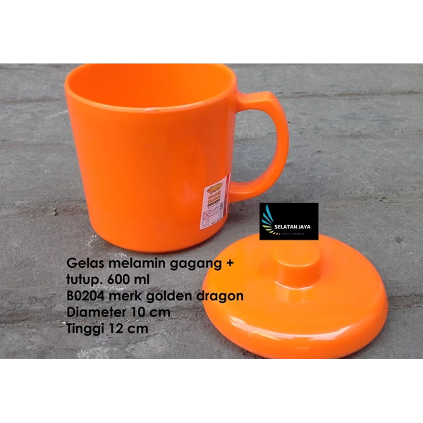 Mug Cangkir gelas melamin 600 ml B0204 golden dragon