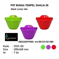 Pot Bunga dan Tanaman plastik tempel Dahlia 20 merk Lucky star 5531DX  