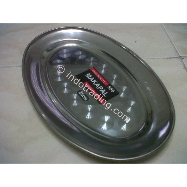 Makapal 555 Stainless Oval Tray Size 26 Cm