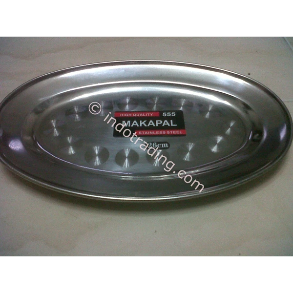 Makapal 555 Stainless Oval Tray Size 26 Cm