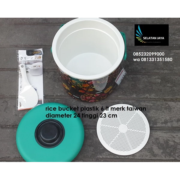  Produk Plastik Rumah Tangga Rice Bucket plastik 6 liter merk Taiwan