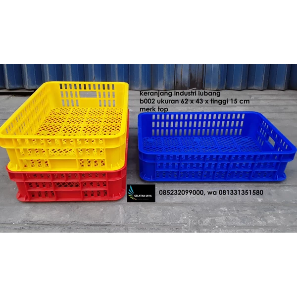 Industrial plastic crates basket B002 Top hole
