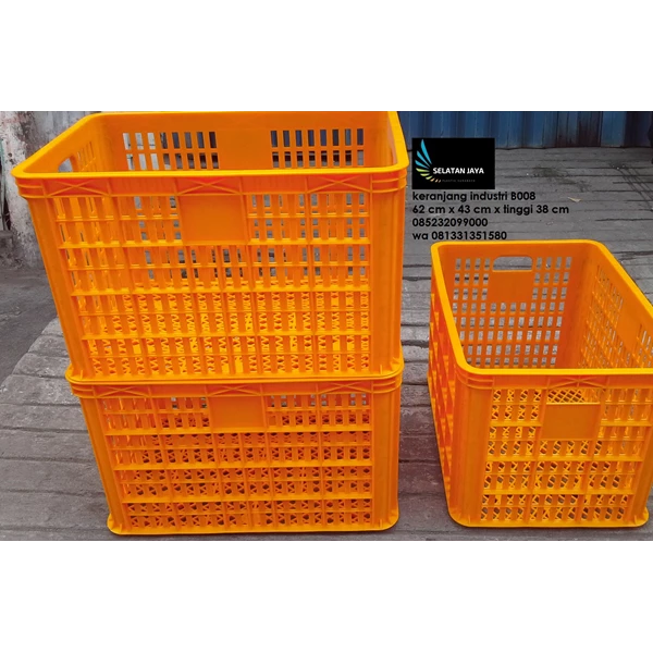 Yellow plastic basket for the TOP brand B008 crates industry