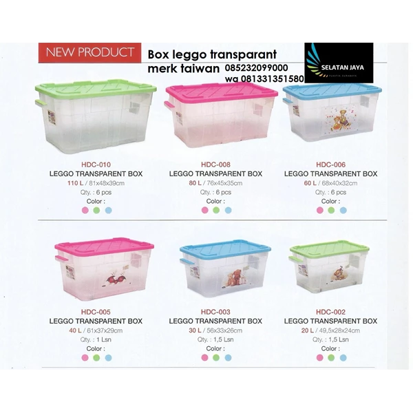 Plastic Taiwan brand transparent leggo box