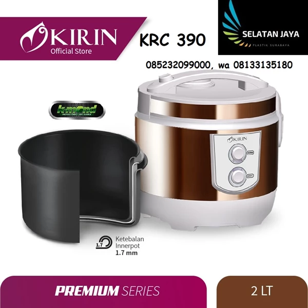 Rice cooker 2 liter KRC 390 merk KIRIN