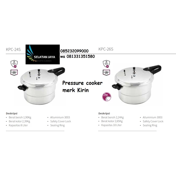 mesin pemasak Pressure cooker KPC24s merk Kirin