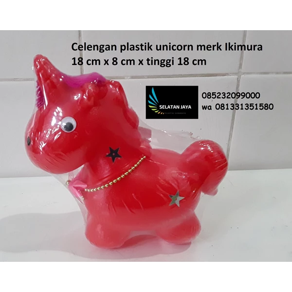 mainan plastik Celengan unicorn merk ikimura