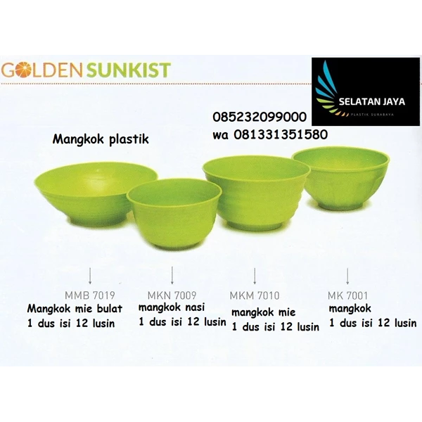Golden sunkist brand green plastic bowl