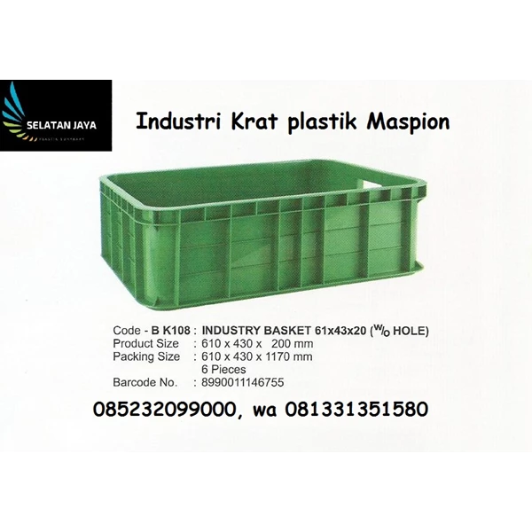 Keranjang Industri krat plastik buntu BK108 MASPION