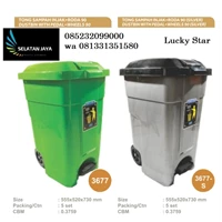 Tempat Sampah plastik injak roda 90 liter Lucky star 3677