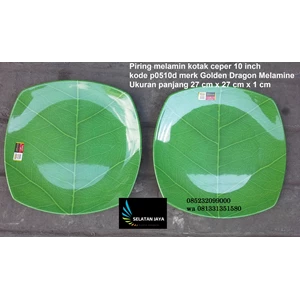 Piring Melamin Golden Dragon Model Kotak 10 inch P0510D